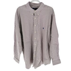 Ralph Lauren Shirt Men 3XB Stripe Performance Long Sleeve Pony Lightweight NEW